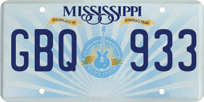 MS license plate GBQ933