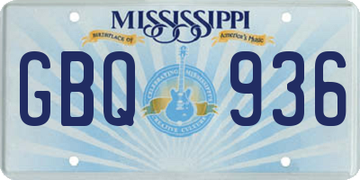 MS license plate GBQ936
