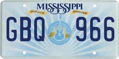 MS license plate GBQ966