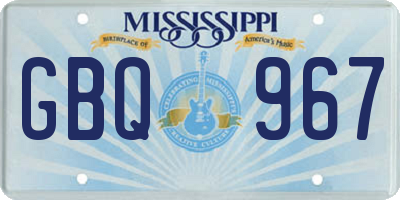 MS license plate GBQ967