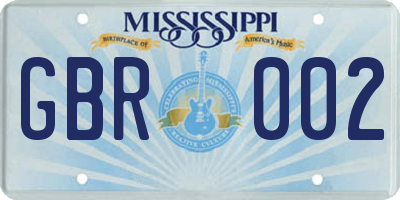 MS license plate GBR002