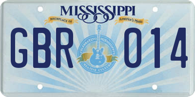 MS license plate GBR014