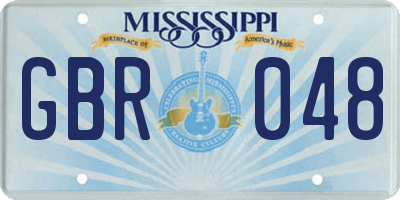 MS license plate GBR048
