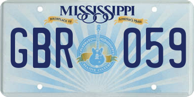 MS license plate GBR059