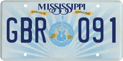 MS license plate GBR091