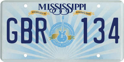 MS license plate GBR134