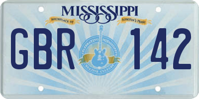 MS license plate GBR142