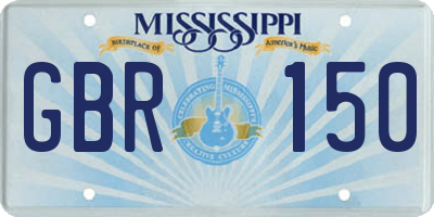 MS license plate GBR150