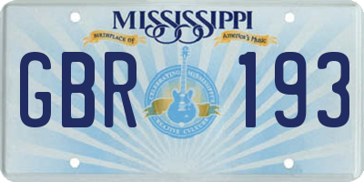 MS license plate GBR193