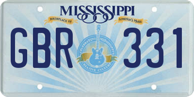 MS license plate GBR331