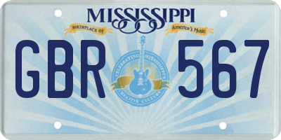 MS license plate GBR567