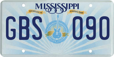 MS license plate GBS090