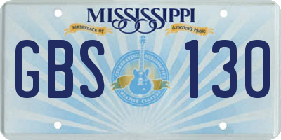 MS license plate GBS130