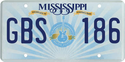 MS license plate GBS186