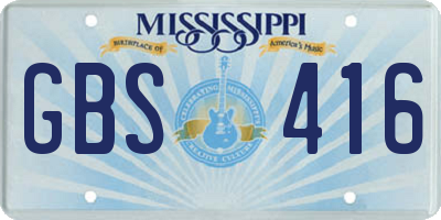 MS license plate GBS416