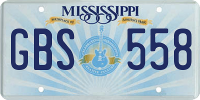 MS license plate GBS558