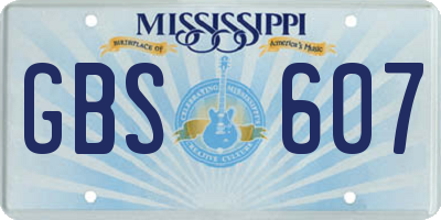 MS license plate GBS607