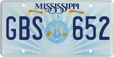 MS license plate GBS652