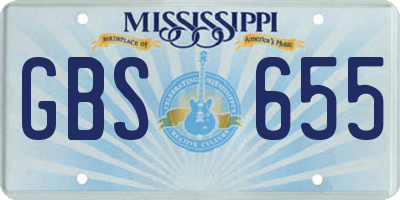 MS license plate GBS655