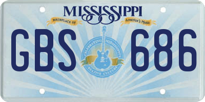 MS license plate GBS686
