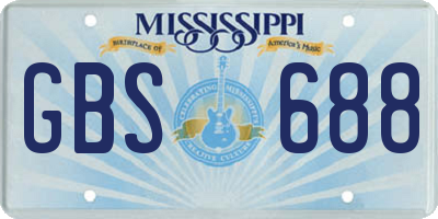 MS license plate GBS688