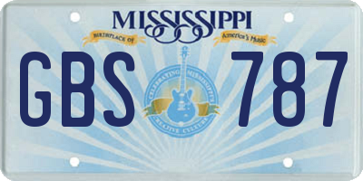 MS license plate GBS787