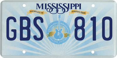 MS license plate GBS810