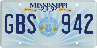 MS license plate GBS942