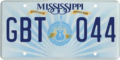 MS license plate GBT044