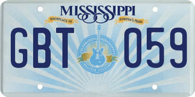 MS license plate GBT059