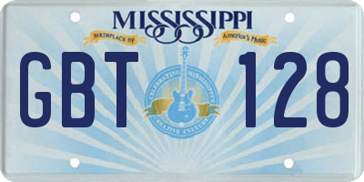MS license plate GBT128
