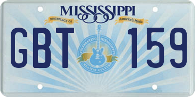 MS license plate GBT159
