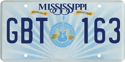 MS license plate GBT163