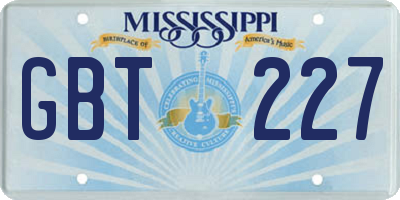 MS license plate GBT227