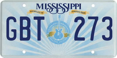 MS license plate GBT273