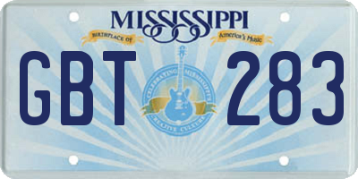 MS license plate GBT283