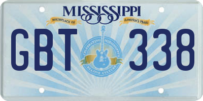 MS license plate GBT338