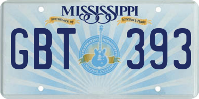 MS license plate GBT393