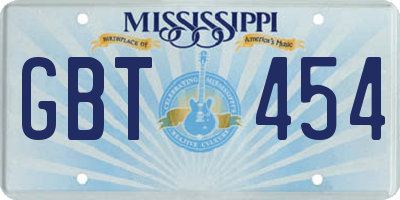 MS license plate GBT454