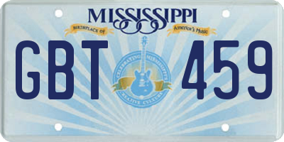 MS license plate GBT459