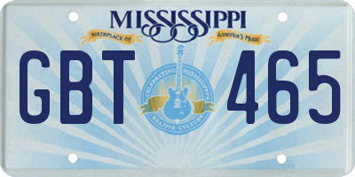 MS license plate GBT465