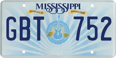 MS license plate GBT752