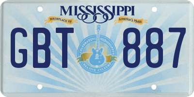 MS license plate GBT887
