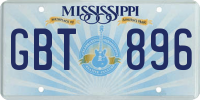 MS license plate GBT896
