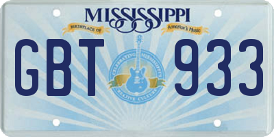 MS license plate GBT933