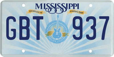 MS license plate GBT937