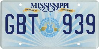 MS license plate GBT939