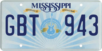 MS license plate GBT943
