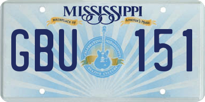 MS license plate GBU151