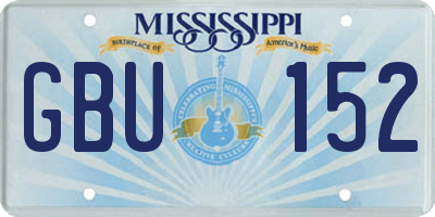 MS license plate GBU152